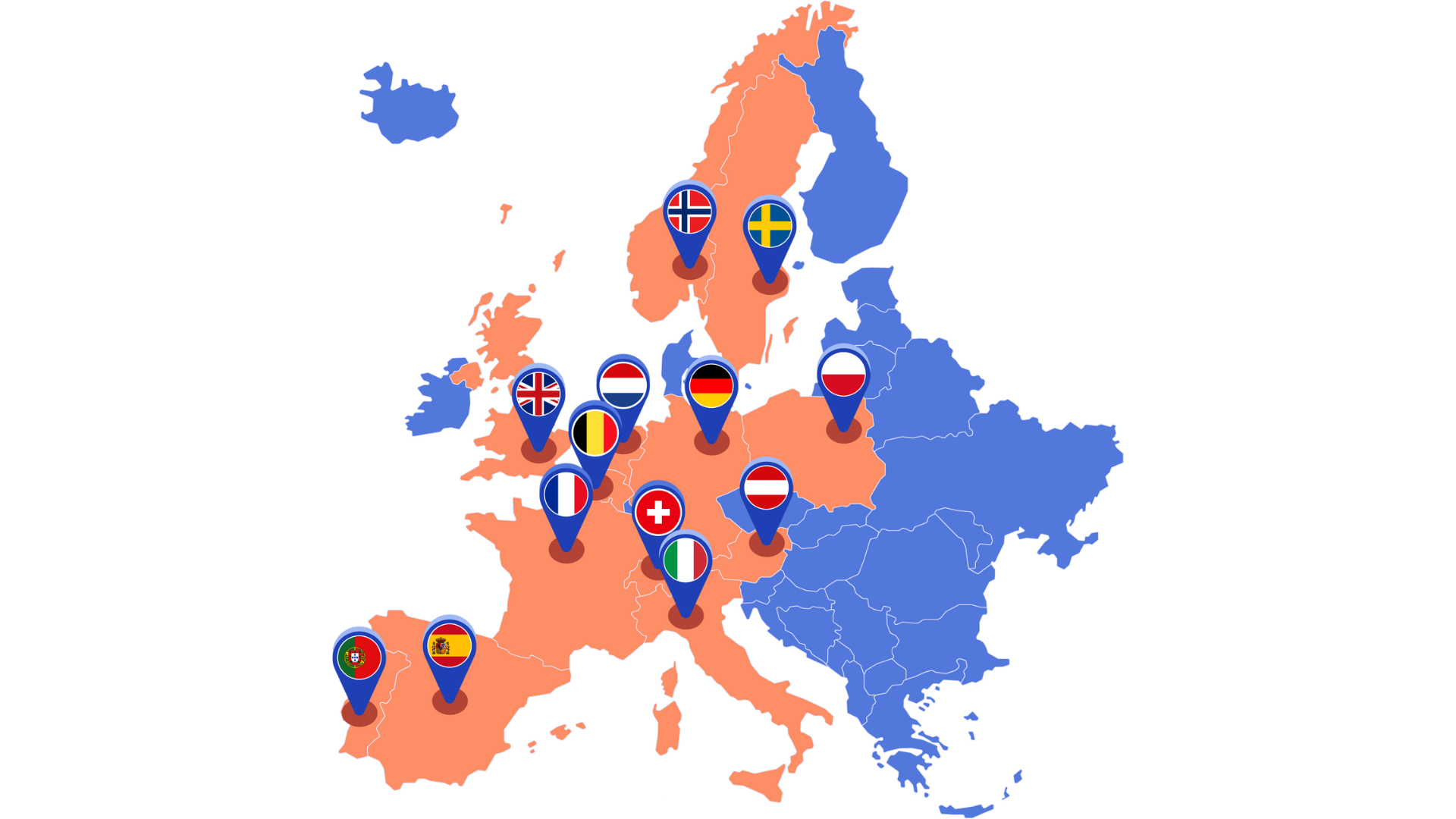 mapa dos países onde a Otovo trabalha